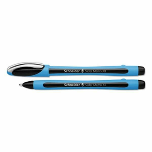 Classroom Creations 1.4 mm Schneider Slider Memo XB Stick Ballpoint Pen, Blue & Black Barrel, 10PK CL3739573